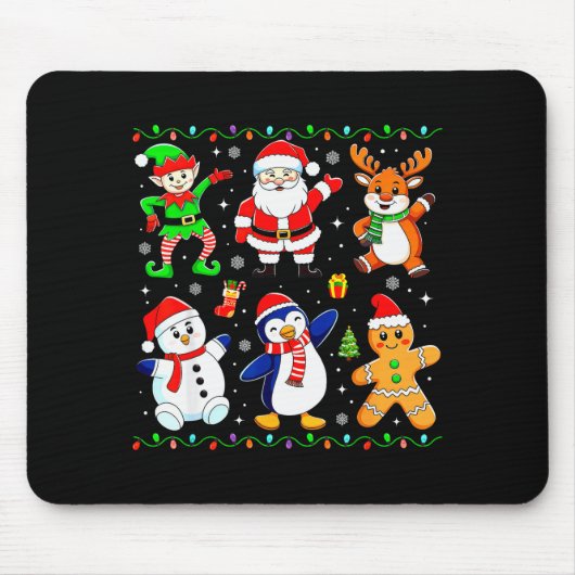Christmas Dabbing Santa Elf Friends Boys Girls Men Mousepad (Vorne)