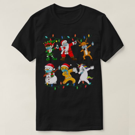 Christmas Dabbing Santa Elf Friends Face Mask Boys T-Shirt (Design vorne)