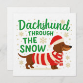 Christmas Dachshund Card/Invitation Einladung (Vorne/Hinten)