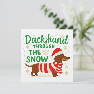 Christmas Dachshund Card/Invitation Einladung