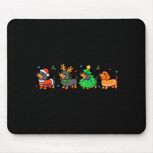 Christmas Dachshund Dog Weenie Merry Woofmas Dog M Mousepad (Vorne)