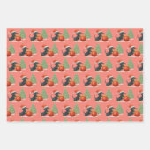 Christmas Dachshund Dog Wrapping Sheet Set Geschenkpapier Set (Vorderseite 2)