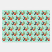 Christmas Dachshund Dog Wrapping Sheet Set Geschenkpapier Set (Vorderseite)