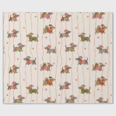 Christmas Dachshund Geschenkpapier (Flach)