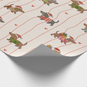Christmas Dachshund  Geschenkpapier (Ecke)