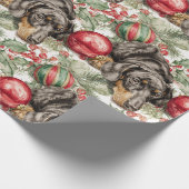 Christmas Dachshund Geschenkpapier (Ecke)