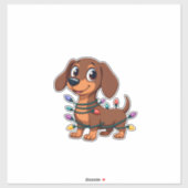 Christmas Dachshund Lights (1) Aufkleber (Blatt)
