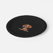 Christmas Dachshund Lights (1) Pappteller (Schrägansicht)