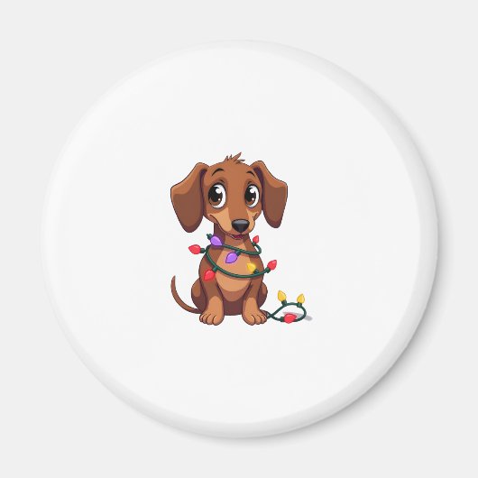 Christmas Dachshund Lights (3) Magnet (Vorne)