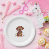 Christmas Dachshund Lights Pappteller (Party)