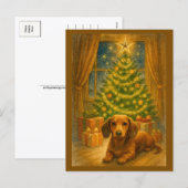 Christmas Dachshund Magic Postcard Feiertagspostkarte (Vorne/Hinten)