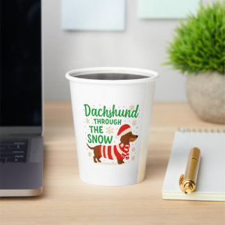 Christmas Dachshund Paper Cups Pappbecher