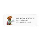 Christmas Dachshund Return Address Labels (Vorne)