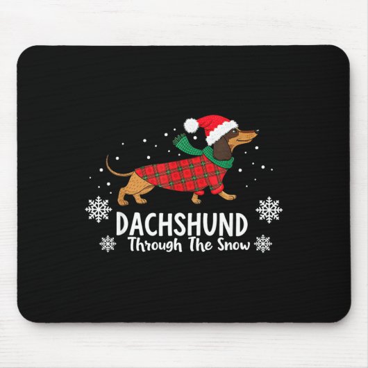 Christmas Dachshund Through The Snow Wiener Dog Sa Mousepad (Vorne)