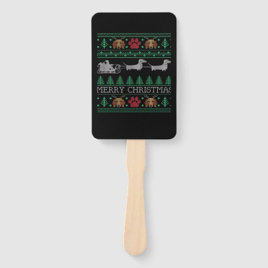 Christmas Dachshund Wiener Dog Dachshund Ugly Chri Fächer (Vorderseite)