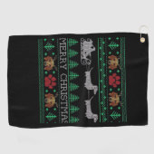 Christmas Dachshund Wiener Dog Dachshund Ugly Chri Golfhandtuch (Horizontal)