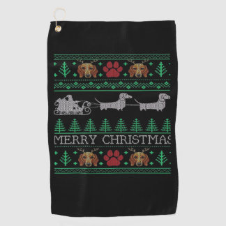 Christmas Dachshund Wiener Dog Dachshund Ugly Chri Golfhandtuch