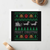 Christmas Dachshund Wiener Dog Mitteilungskarte (Vorderseite/Rückseite Beispiel)