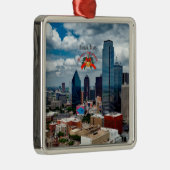 Christmas, Dallas, Texas skyline Ornament Aus Metall (Rechts)