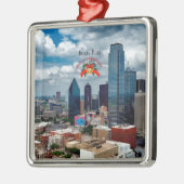 Christmas, Dallas, Texas skyline Ornament Aus Metall (Links)
