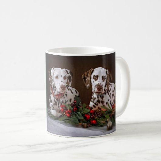 Christmas Dalmatians Kaffeetasse (VorderseiteRechts)