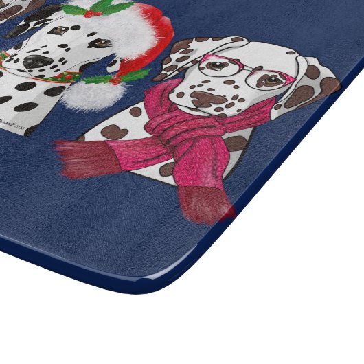Christmas Dalmatians Schneidebrett (Ecke)