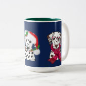 Christmas Dalmatians Zweifarbige Tasse (VorderseiteRechts)