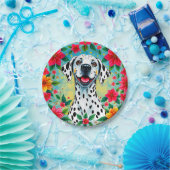 CHRISTMAS DALMATION ~ Hunde-Blume ~ Pappteller (Party)
