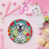 CHRISTMAS DALMATION ~ Hunde-Blume ~ Pappteller (Party)