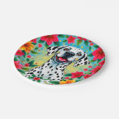CHRISTMAS DALMATION ~ Hunde-Blume ~ Pappteller (Schrägansicht)