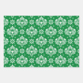 Christmas Damask Pattern on Custom Background Geschenkpapier Set (Vorderseite 3)