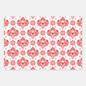 Christmas Damask Pattern on Custom Background Geschenkpapier Set (Vorderseite 2)