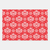 Christmas Damask Pattern on Custom Background Geschenkpapier Set (Vorderseite)