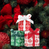 Christmas Damask Pattern on Custom Background Geschenkpapier Set