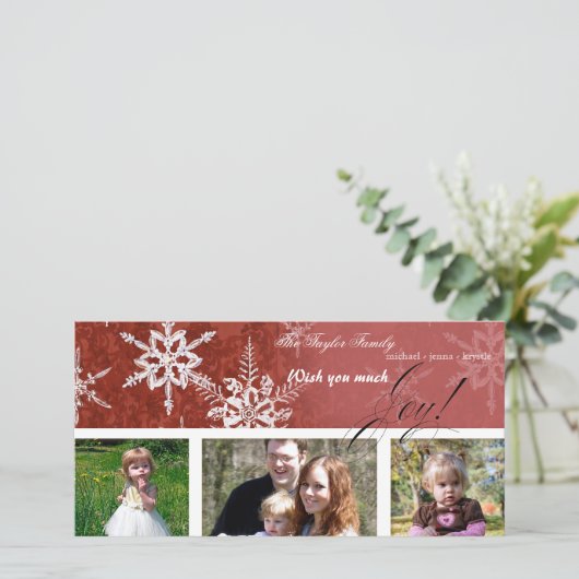 Christmas Damask Snowflake - Karte (Stehend Vorderseite)