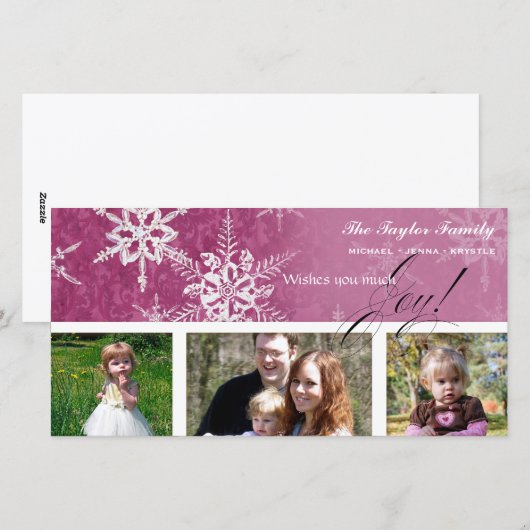 Christmas Damask Snowflake - Karte (Vorne/Hinten)