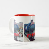 CHRISTMAS-DAMPFZÜGE ZWEIFARBIGE TASSE (Vorderseite Links)