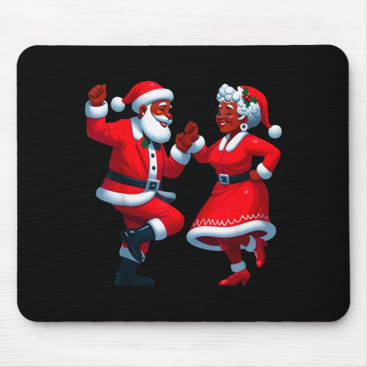 Christmas Dancing Black African American Santa Mrs Mousepad (Vorne)
