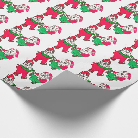 CHRISTMAS DANCING ELVES Packpapier (Ecke)