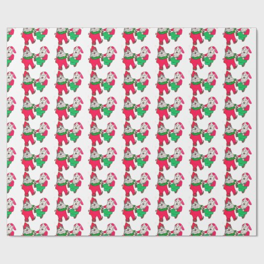 CHRISTMAS DANCING ELVES Packpapier (Flach)