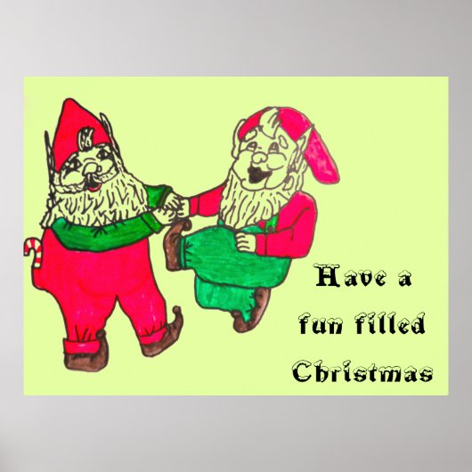 CHRISTMAS DANCING ELVES Plakat (Vorne)