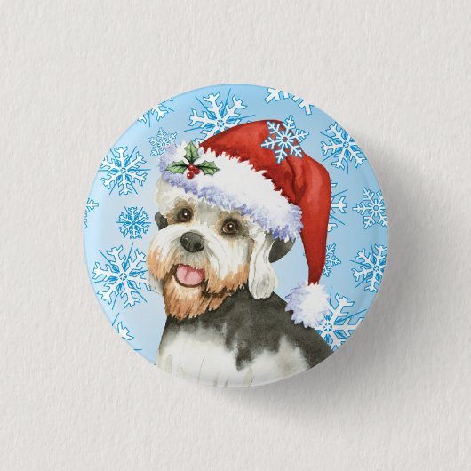 Christmas Dandie Dinmont Terrier Button (Vorderseite)