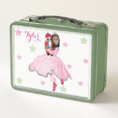 Christmas Dark Hair Nutcracker Ballerina Metall Brotdose (Rückseite)