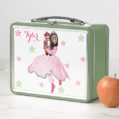 Christmas Dark Hair Nutcracker Ballerina Metall Brotdose (Beispiel)