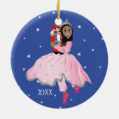 Christmas Dark Haired Ballerina Clara Keramik Ornament (Hinten)