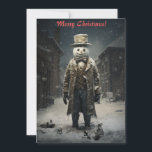 Christmas Dark Snowman Feiertagskarte<br><div class="desc">Inspiriert durch die dunklen Empfindlichkeiten von Time Burton in Bezug auf Weihnachtsdesign,  gibt es hier einen spielerischen Blick auf einen dunklen Schneemann.</div>