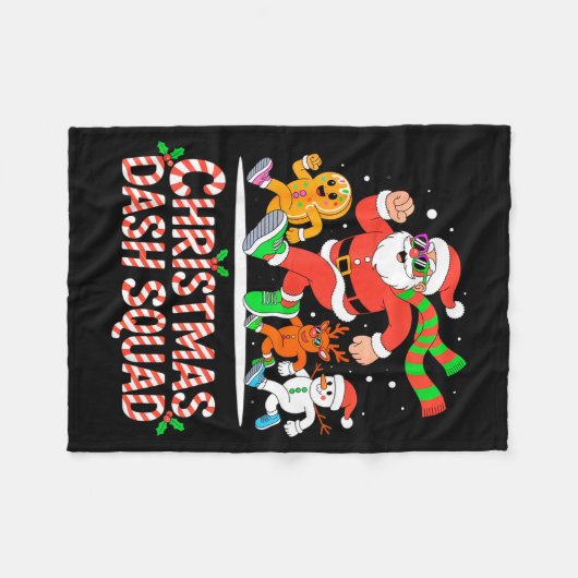 Christmas Dash Squad Running Runner Marathon Team Fleecedecke (Vorderseite (Horizontal))
