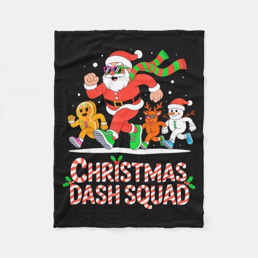 Christmas Dash Squad Running Runner Marathon Team  Fleecedecke (Vorderseite)