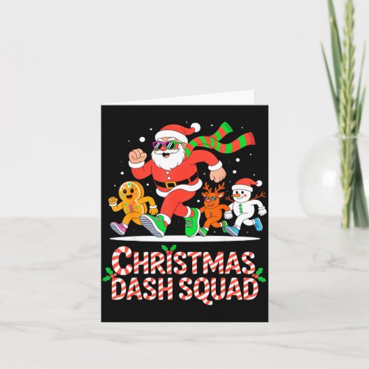 Christmas Dash Squad Running Runner Marathon Team  Karte (Vorderseite)