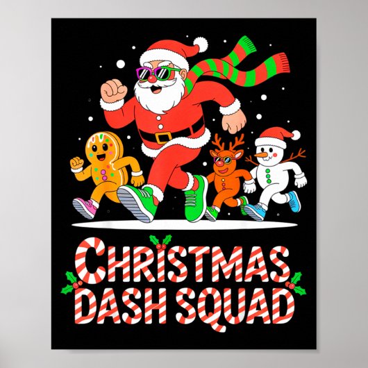 Christmas Dash Squad Running Runner Marathon Team  Poster (Vorne)